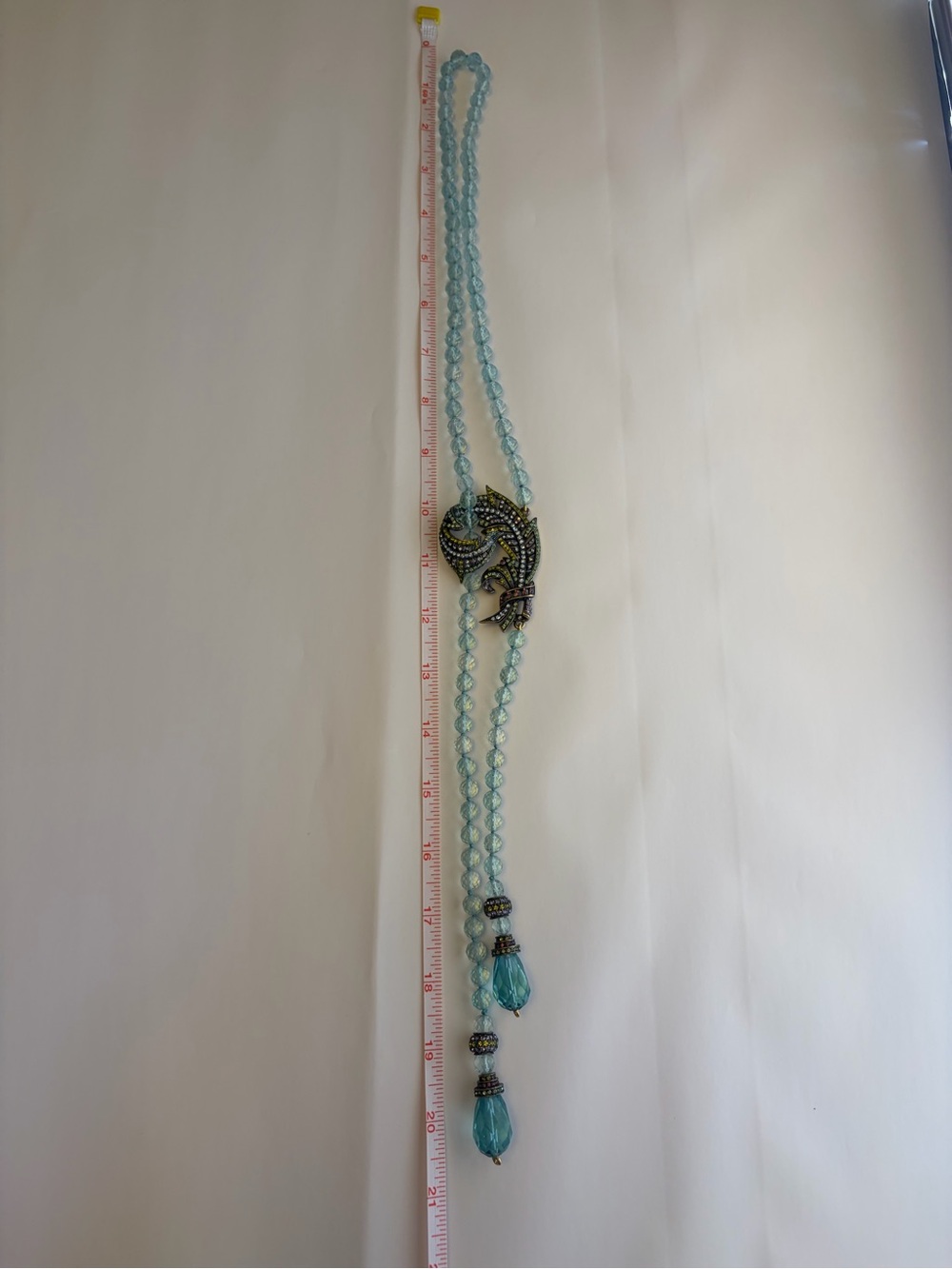 Heidi Daus Statement Necklace Crystal Plume Bead Art Deco Vintage - Picture 4 of 7